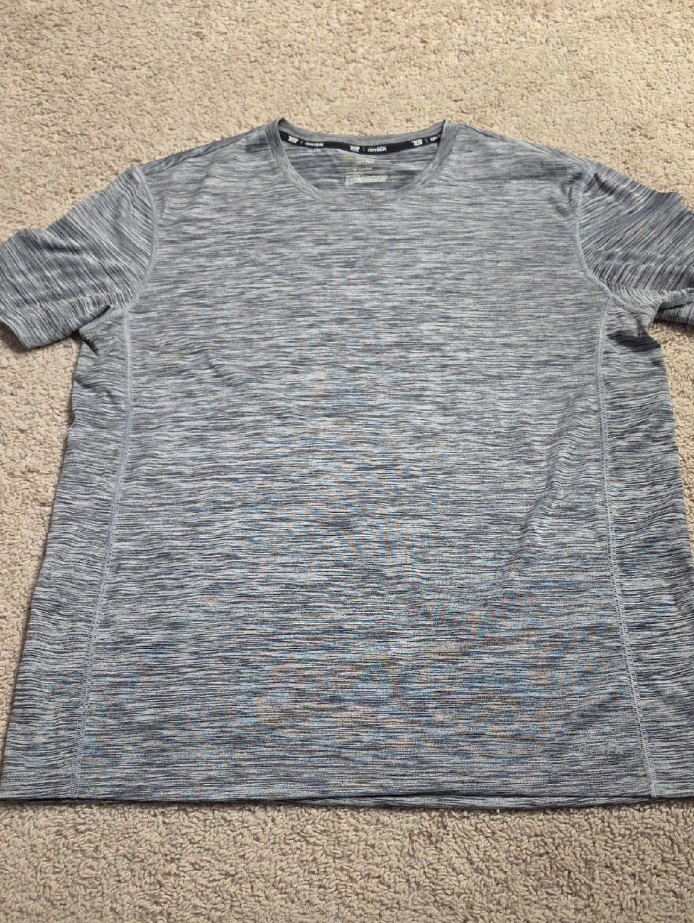 Men's Tek Gear Heathered Gray Short Sleeve Performance Tee Sz M